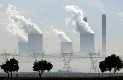 Steam billows from the chimneys at the coal-fired Lethabo power station in Vereeniging, South Africa. The continent is responsible for just 3.8% of the world’s total greenhouse-gas emissions. (AP) Steam billows from the chimneys at the coal-fired Lethabo power station in Vereeniging, South Africa. The continent is responsible for just 3.8% of the world’s total greenhouse-gas emissions. (AP)