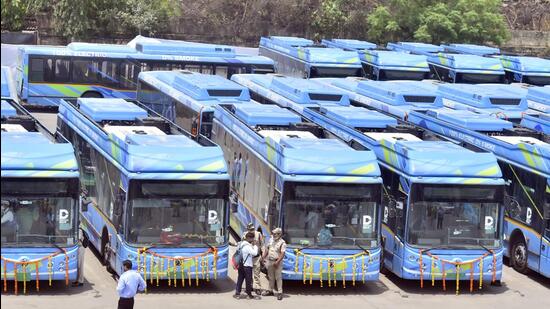 An additional batch of buses were also delivered to the Delhi government, but they are yet to be formally inducted into the fleet (HT Archive)