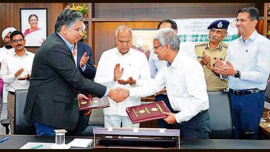 Four MoUs were signed between the UT health department, education department and Homi Bhabha Cancer Hospital and Research Centre, Mullanpur, on Friday.