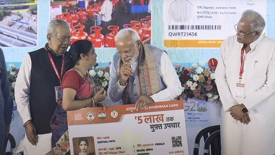During his Raipur visit, Modi will also distribute 75 lakh cards to beneficiaries under the Ayushman Bharat scheme.&nbsp;(PTI)