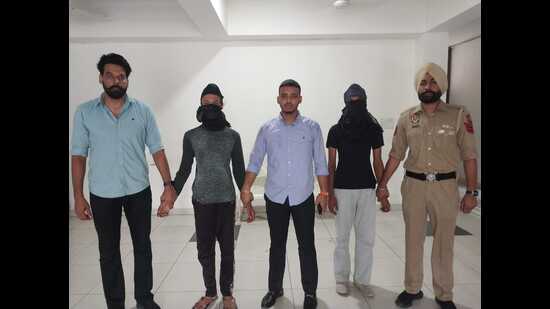 The accused in the custody of Mohali police. (HT)