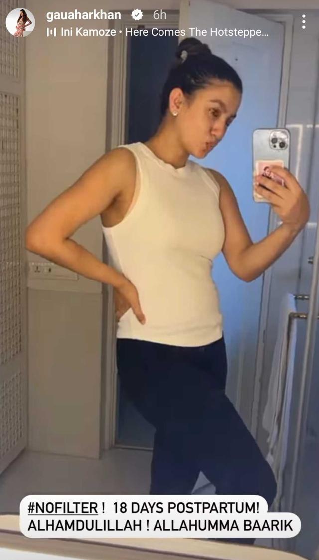 Gauahar posted this Insta Story 18 days after her delivery Gauahar posted this Insta Story 18 days after her delivery