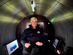 This photo provided by Travel Weekly shows OceanGate Expeditions CEO Stockton Rush on May 27, 2023.  