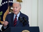 US president Joe Biden speaks. US president Joe Biden speaks.