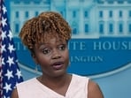 White House press secretary Karine Jean-Pierre speaks during the daily briefing at the White House in Washington. White House press secretary Karine Jean-Pierre speaks during the daily briefing at the White House in Washington.
