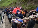 According to the officials, fresh batches of pilgrims were not allowed to leave Jammu to embark on their yatra due to closure of the Srinagar-Jammu National Highway.