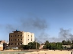 Smoke rises during clashes between the army and the paramilitary Rapid Support Forces (RSF), in Omdurman. 