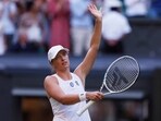 Poland's Iga Swiatek celebrates winning her third round match against Croatia's Petra Martic