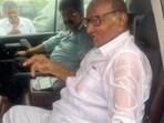 Supriya Sule shared a photo of Sharad Pawar drenched in rain as he reached Nashik.