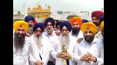 Akal Takht jathedar Giani Raghbir Singh at the Golden Temple in Amritsar on June 22. (PTI File)