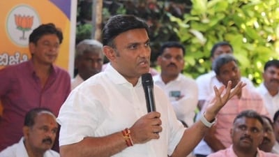 Former minister K Sudhakar. (Twitter/@mla_sudhakar) Former minister K Sudhakar. (Twitter/@mla_sudhakar)