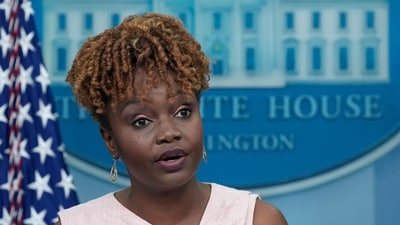 White House press secretary Karine Jean-Pierre speaks during the daily briefing at the White House in Washington. (AP) White House press secretary Karine Jean-Pierre speaks during the daily briefing at the White House in Washington. (AP)