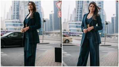 Mrunal Thakur is currently basking on the success of her latest release Lust Stories 2. The actor recently attended an event in Dubai where she adorned a semi-formal look. (Instagram/@mrunalthakur) Mrunal Thakur is currently basking on the success of her latest release Lust Stories 2. The actor recently attended an event in Dubai where she adorned a semi-formal look. (Instagram/@mrunalthakur)