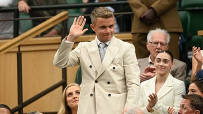 England cricketer Sam Curran was present at Centre Court to catch Carlos Alcaraz's match England cricketer Sam Curran was present at Centre Court to catch Carlos Alcaraz's match