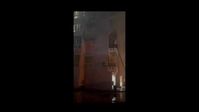 Firemen fighting the blaze at Akash Apartments in Lucknow on Saturday (Sourced)
