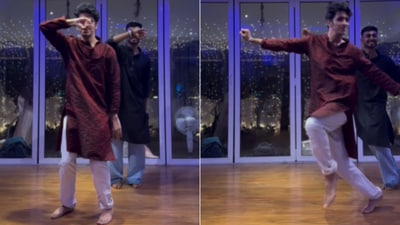 The image shows two men dancing to Afreen Afreen. (Instagram/@siddharthadayani)