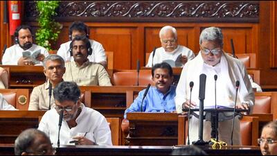 Karnataka chief minister Siddaramaiah presents the state Budget during the Budget Session of State Assembly at Vidhana Soudha, in Bengaluru on Friday. (ANI) Karnataka chief minister Siddaramaiah presents the state Budget during the Budget Session of State Assembly at Vidhana Soudha, in Bengaluru on Friday. (ANI)