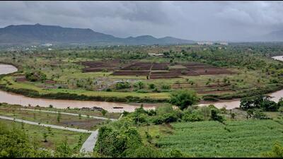 Necklace point where Nira, Gunjawani rivers merge at Bhor has received good rain. (Ravindra Joshi/HT PHOTO)