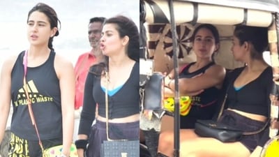 Sara Ali Khan with her friend in Mumbai. Sara Ali Khan with her friend in Mumbai.