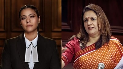 Kajol (L) and Shiv Sena (UBT) leader Priyanka Chaturvedi. Kajol (L) and Shiv Sena (UBT) leader Priyanka Chaturvedi.