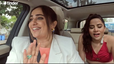 Kusha Kapila and Uorfi Javed were part of the new Tinder Swipe Ride. Kusha Kapila and Uorfi Javed were part of the new Tinder Swipe Ride.