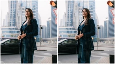 Styled by fashion stylist Aastha Sharma, Mrunal wore her tresses open in straight locks with a side part as she looked stunning as ever.&nbsp; (Instagram/@mrunalthakur)