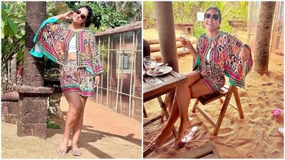Hina Khan slays in a stunning co-ord set ensemble on her Goan getaway. (Instagram/@realhinakhan) Hina Khan slays in a stunning co-ord set ensemble on her Goan getaway. (Instagram/@realhinakhan)