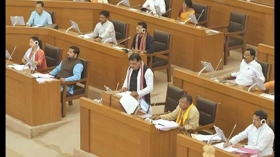 Finance minister Pranajit Singha Roy tabled the budget in Tripura Assembly on Friday (Twitter/@BjpBiplab)