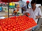 D Rajesh in Tamil Nadu's Cuddalore sold tomatoes at  <span class='webrupee'>₹</span>20 per kilo to mark the fourth anniversary of his shop. 