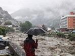Swollen Beas river damages houses in Kullu, Himachal Pradesh, on Sunday. (AP) Swollen Beas river damages houses in Kullu, Himachal Pradesh, on Sunday. (AP)