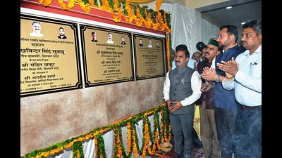 Himachal CM Sukhvinder Singh Sukhu inaugurated the canteen block at Government College Hamirpur and the new academic block at Himachal Pradesh Technical University Hamirpur. (Source:Twitter)