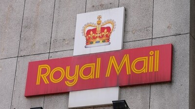 A Royal Mail sign is pictured outside a post delivery office, in London, Britain August 26, 2022. (REUTERS)