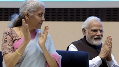Prime Minister Narendra Modi with Finance Minister Nirmala Sitharaman