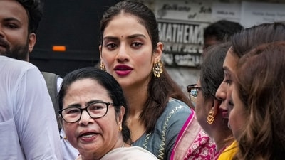 West Bengal chief minister Mamata Banerjee with TMC MP Nusrat Jahan. (PTI file) West Bengal chief minister Mamata Banerjee with TMC MP Nusrat Jahan. (PTI file)