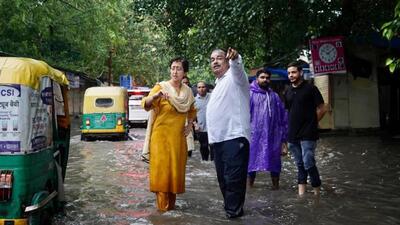 PWD minister Atishi inspects waterlogged areas near ITO, Delhi, on Sunday, July 9, 2023. (HT Photo) PWD minister Atishi inspects waterlogged areas near ITO, Delhi, on Sunday, July 9, 2023. (HT Photo)
