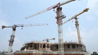 The ground floor of the three-storey Ram Temple in Ayodhya is in its final stages. (Photo by Deepak Gupta/Hindustan Times) The ground floor of the three-storey Ram Temple in Ayodhya is in its final stages. (Photo by Deepak Gupta/Hindustan Times)