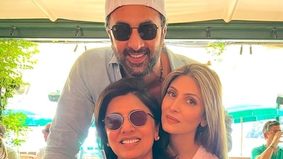 Neetu Kapoor poses with son Ranbir Kapoor and daughter Riddhima Kapoor Sahni. Neetu Kapoor poses with son Ranbir Kapoor and daughter Riddhima Kapoor Sahni.