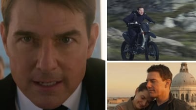 Tom Cruise promises more jaw-dropping action sequences in the Mission Impossible Dead Reckoning Part One trailer. Tom Cruise promises more jaw-dropping action sequences in the Mission Impossible Dead Reckoning Part One trailer.