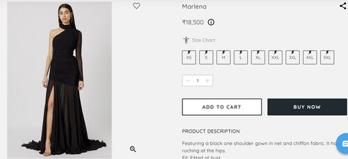 Mouni's stunning black gown comes with a price tag of ₹18K. (demebygabriella.com) Mouni's stunning black gown comes with a price tag of ₹18K. (demebygabriella.com)