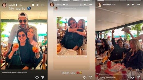 Ranbir, Riddhima celebrated their mother's birthday in Italy. Ranbir, Riddhima celebrated their mother's birthday in Italy.