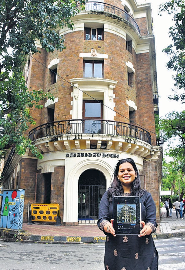 On her Instagram page ‘Beyond Heritage,’ Mallika Keer documents heritage buildings in Mumbai, which has the world’s second-largest cluster of Art Deco buildings. (Bhushan Koyande/HT Photo) On her Instagram page ‘Beyond Heritage,’ Mallika Keer documents heritage buildings in Mumbai, which has the world’s second-largest cluster of Art Deco buildings. (Bhushan Koyande/HT Photo)