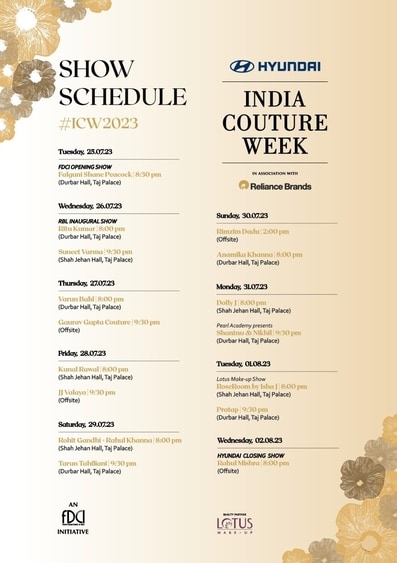 16 sensational shows by leading couturiers to headline the 16th edition of India Couture Week 2023