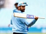 India's Rohit Sharma during practice