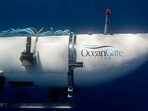 The Titan submersible, operated by OceanGate Expeditions to explore the wreckage of the sunken SS Titanic off the coast of Newfoundland, dives in an undated photograph (OceanGate Expeditions/Handout via REUTERS)