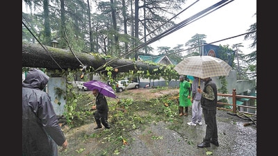 Almost all parts of Himachal have recorded moderate to extremely heavy rainfall. (Deepak Sansta/HT Photo) Almost all parts of Himachal have recorded moderate to extremely heavy rainfall. (Deepak Sansta/HT Photo)