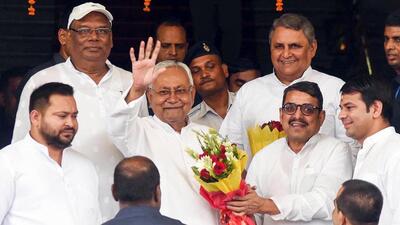 At the Bihar Assembly on Monday. (Santosh Kumar/HT) At the Bihar Assembly on Monday. (Santosh Kumar/HT)
