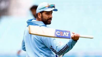 India's Rohit Sharma during practice (Reuters)