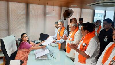 External affairs minister S Jaishankar filing his Rajya Sabha nomination papers. (Twitter) External affairs minister S Jaishankar filing his Rajya Sabha nomination papers. (Twitter)