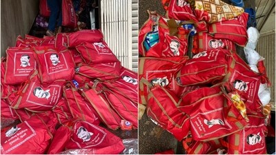 Visuals of CM's emergency kits destroyed due to rain. (via India Today) Visuals of CM's emergency kits destroyed due to rain. (via India Today)