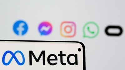 Meta logo is seen on smartphone in this illustration picture. (REUTERS)